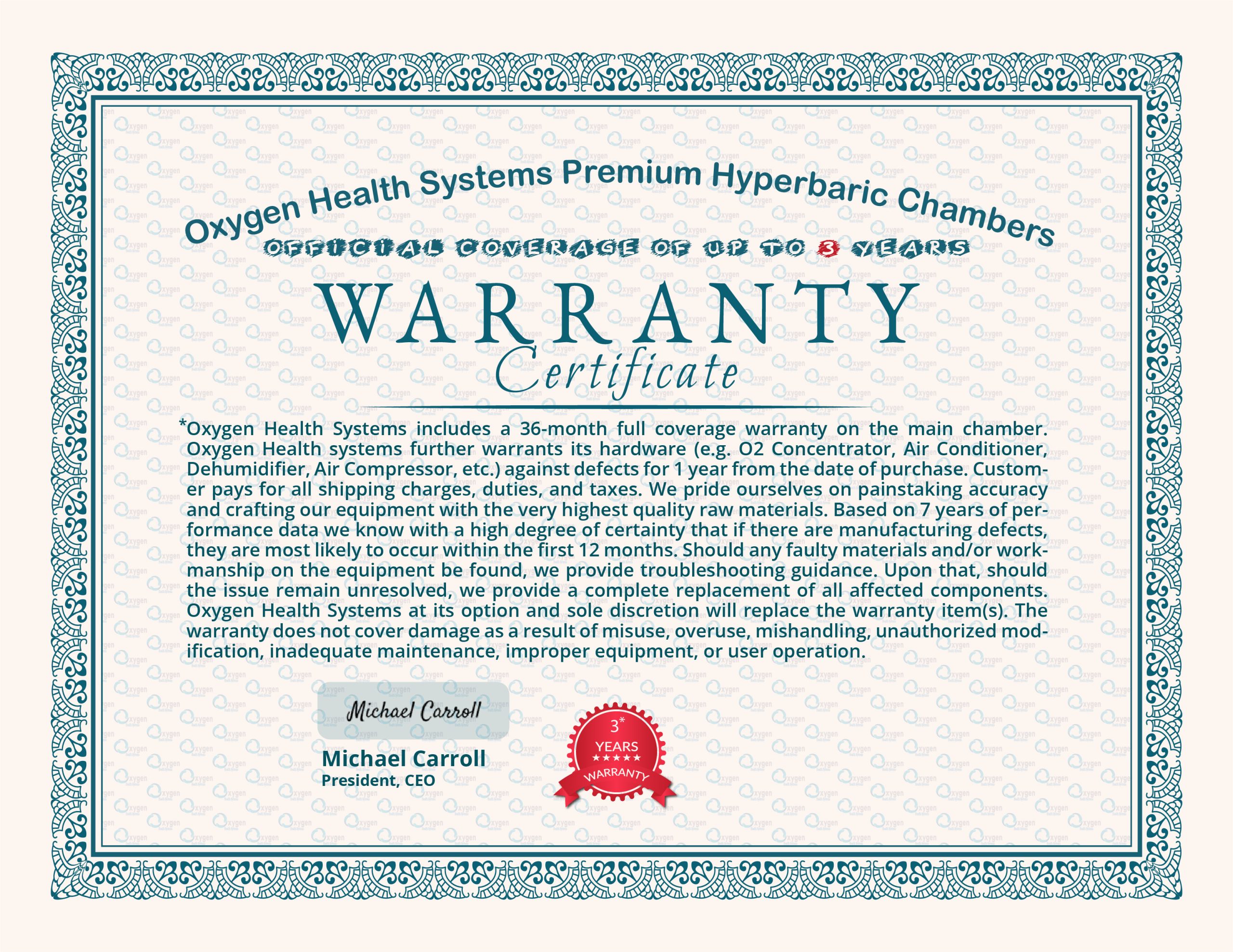 Warranty Certificate Up to 3 Years scaled