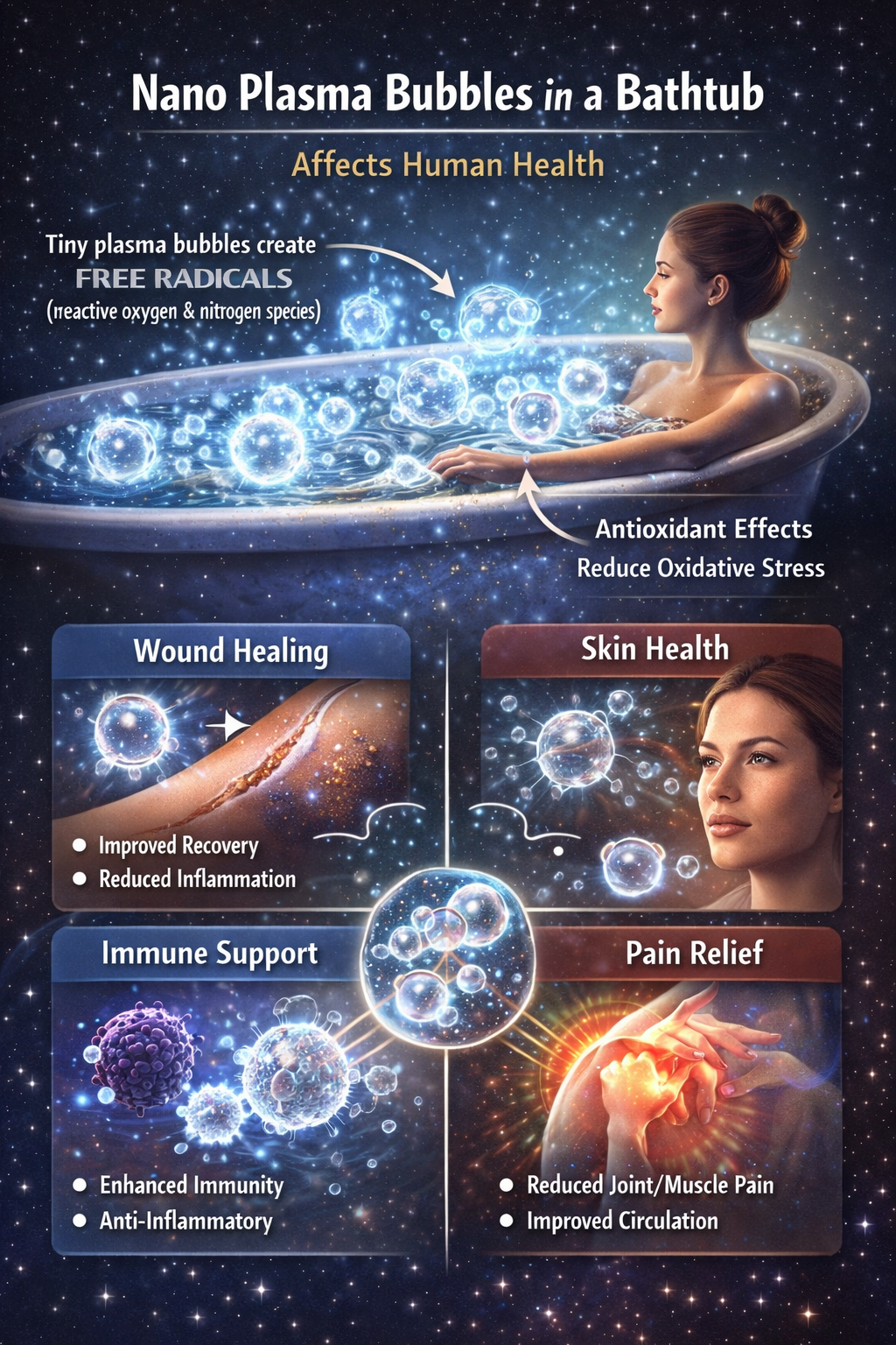 Nano Plasma Bubbles in a Bathtub
