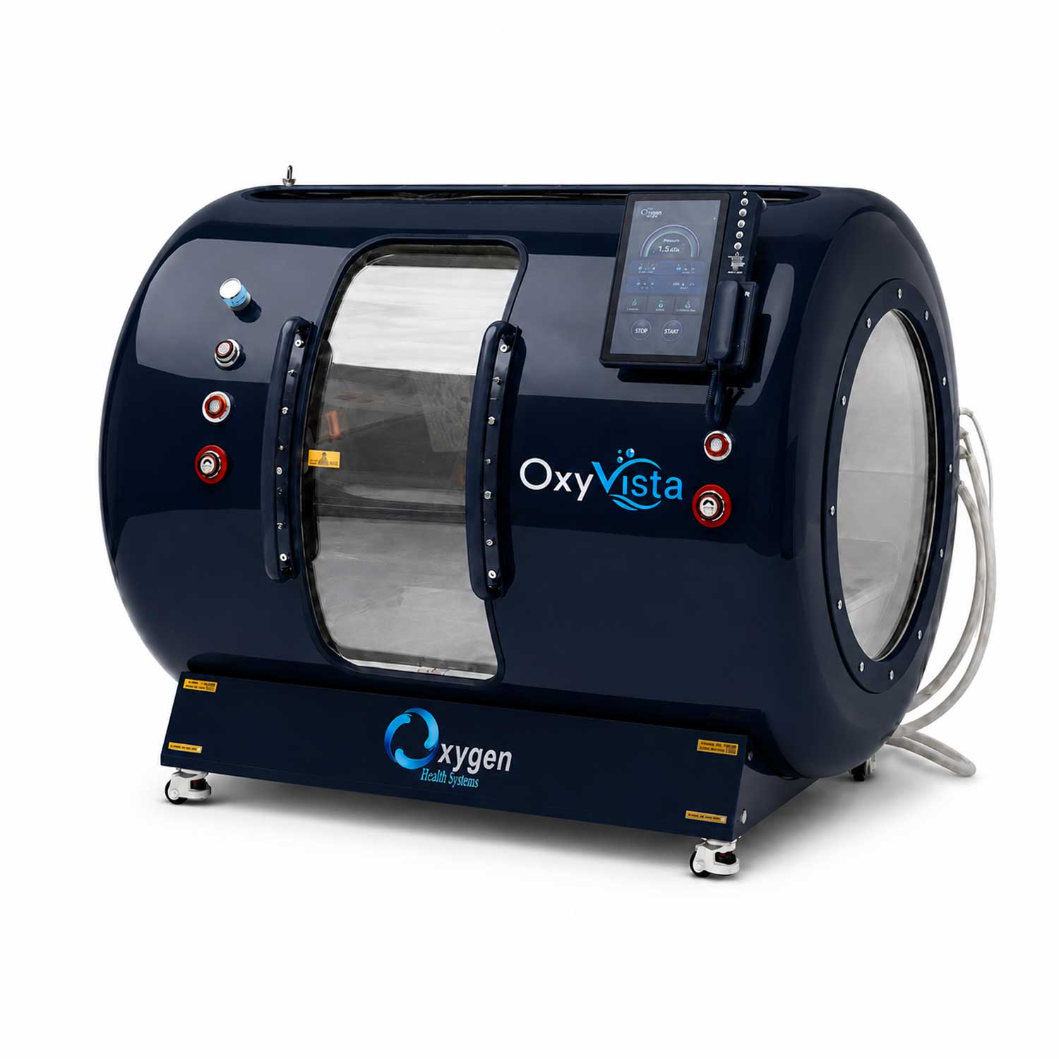 Oxyvista Hyperbaric Chamber Side view Navy Blue 1x1
