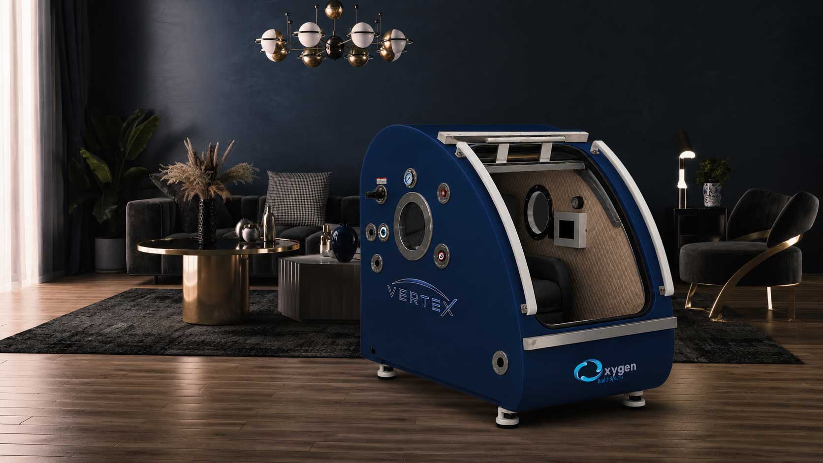 Vertext HardShell Hyperbaric Chamber Deep Navy Blue Room 2