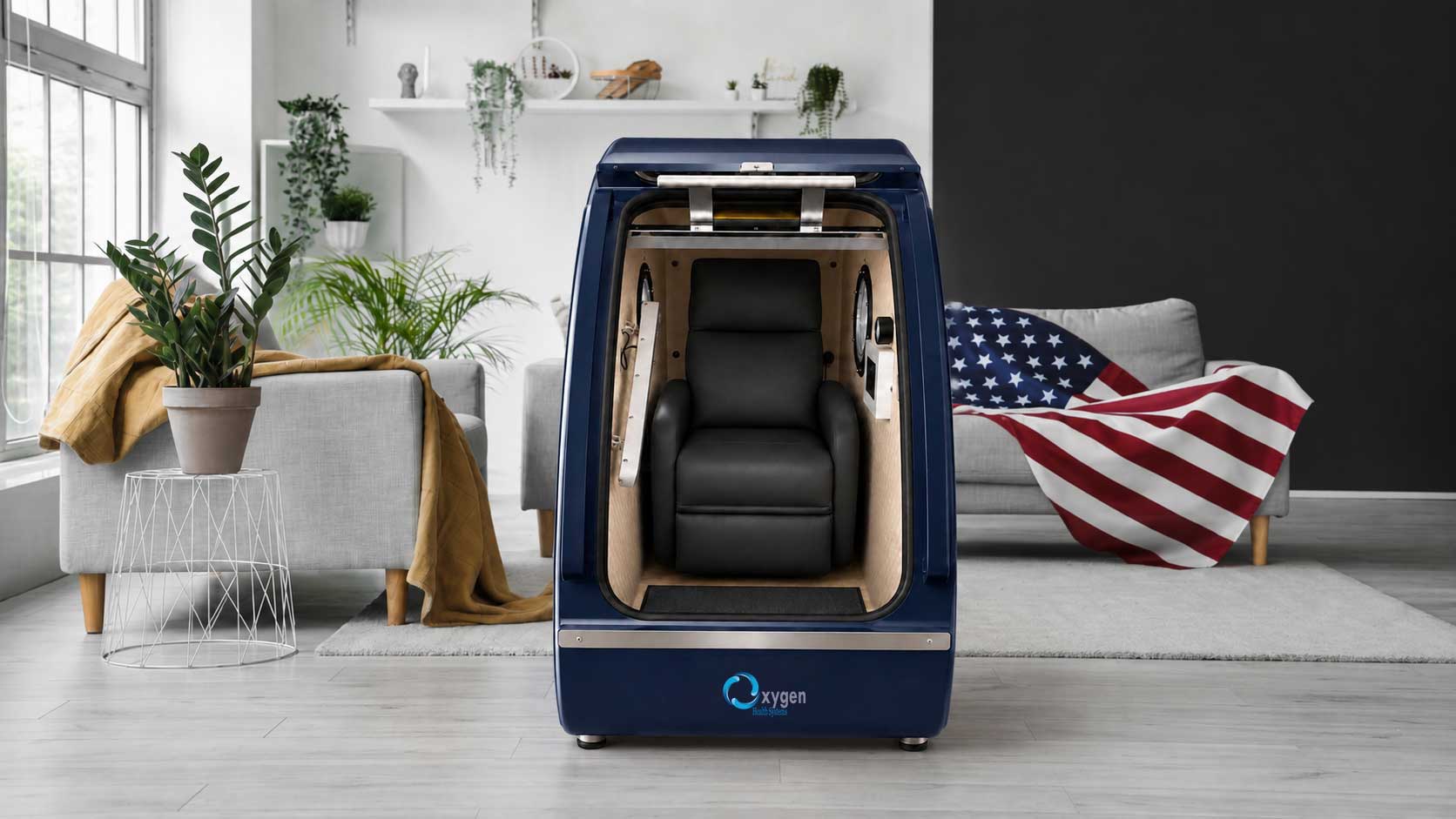 Vertext HardShell Hyperbaric Chamber Deep Navy Blue Room1